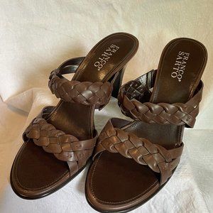 Brown Leather Braided Strap Sandal - Franco Sarto - NWOT